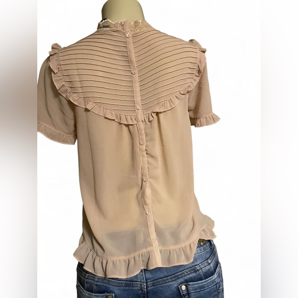 Forever 21 Beige Ruffle Blouse - Picture 3 of 3